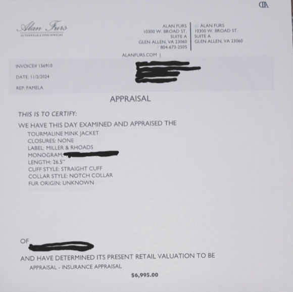 Miller & Rhoads Vintage Tourmaline Mink Fur Coat Women's - Picture 6 of 6